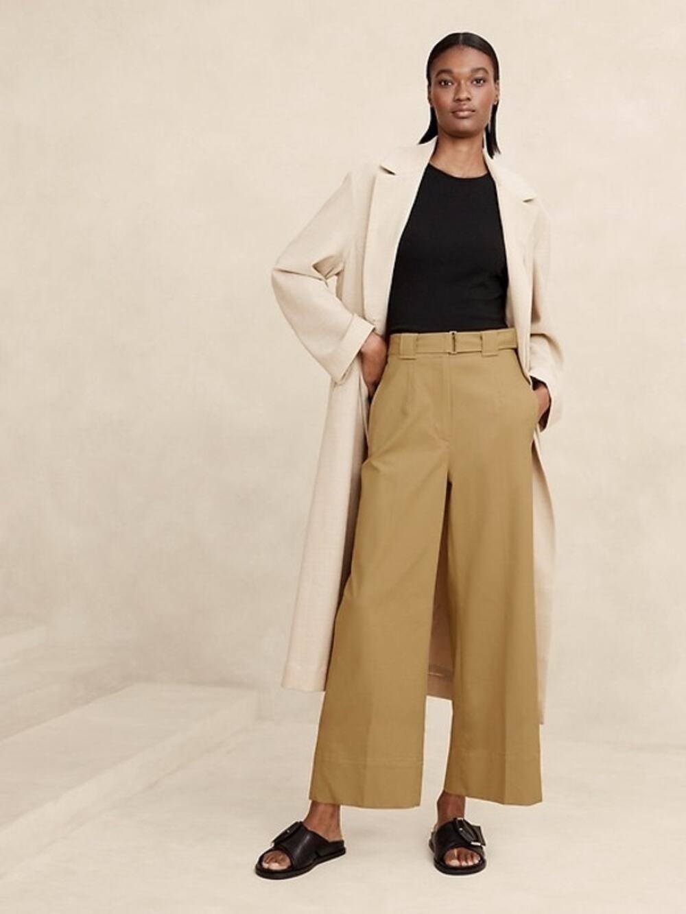 Banana Republic Women’s 0 Petite Oceanside Wide Leg  Cropped Pants Contemporary